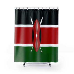 Kenya Flag Stylish Design 71" x 74" Elegant Waterproof Shower Curtain for a Spa-